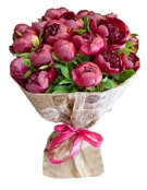 Crimson peonies from 5 to 51