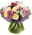 Bright Roses & Chrysanthemums bouquet from: