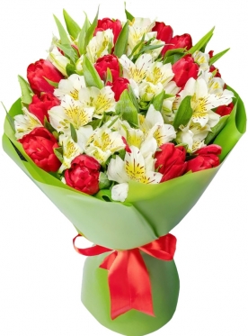 Red Tulips & Alstromerias, 3 sizes