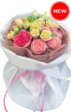 Chocolate Pink&White flowers, 3 sizes