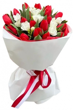 Тбльпаны и фрезии, 3 размера букета
