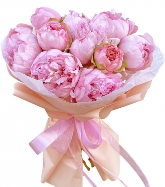 May Pink Peonies Bouquet - 8 sizes