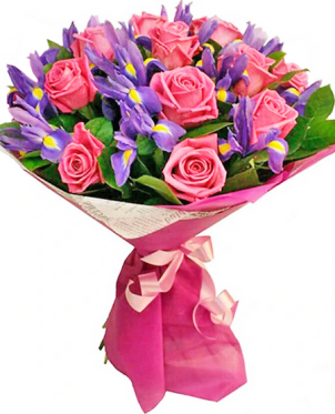 Pink Roses in a blue shade - 4 sizes