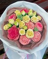 Chocolate Pink&White flowers, 3 sizes image 1